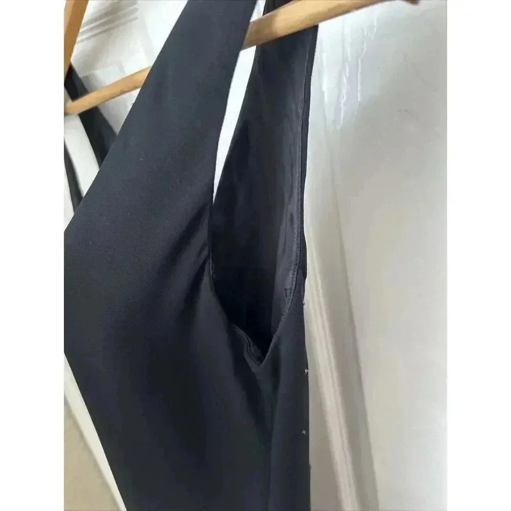 Vintage 90s Rhinestone LBD Evening Bias Cut Black Maxi Dress Jones New York Sz 8 - Picture 12 of 16